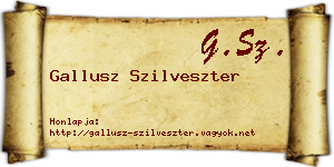 Gallusz Szilveszter névjegykártya