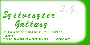 szilveszter gallusz business card